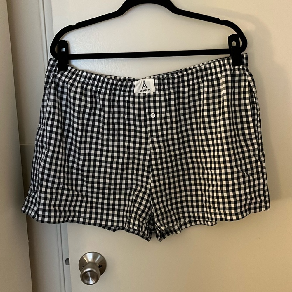Blue and White Checkered Boxer Shorts